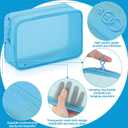 Weewooday 4 Pcs Mesh Makeup Bag Mesh Cosmetic Bag Travel Toiletry Pouch with Zipper Mini Makeup Cosmetic Purse for Daily Accessory(Variety Pack,Blue)