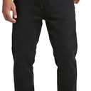 Fleece Lined Jeans Men Winter Stretch Denim Warm Pants Loose Casual Jeans (Black)
