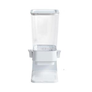 Cereal Dispenser Countertop Dry Food Dispenser Single Control Plastic Candy Dispenser for Candy Cereal Oatmeal Nut, White (3 Pack)