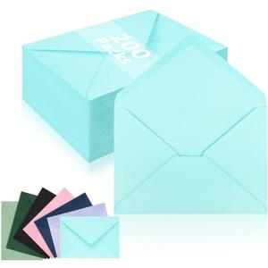 200 Pack A7 Envelopes, Light Blue Greeting Card Envelopes Self Seal, 5.24 x 7.24 in Envelopes for Birthday Graduation Baby Shower Wedding Invitation Cards
