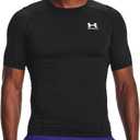 Under Armour Men's HeatGear Compression Short-Sleeve T-Shirt (Large, Black (001)/White)
