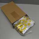 Henoyso 24 Pcs Gold Foil Christmas Wine Gift Bags Bulk Holiday Wine Bottle Covers, Christmas Clear Gift Bags with Handles and Bow Ribbon for Xmas Wedding Engagements Party, 13 x 5 x 4 Inches