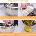 cuomaop Deep Fryer Pot, 304 Stainless Steel Japanese Frying Pot with Oil Drain, Temperature Control and Lid, Tempura Deep Fryer Pot for Kitchen Stove/Induction Cooker French Fries Fryer Chicken 9.4"