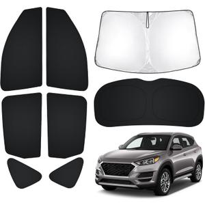 T TGBROS Windshield Sun Shade for Hyundai Tucson 2016-2021 Car Window Shades Thicken UV Block and Blackout Privacy Foldable Sunshades 8PCS Accessories Keep Cool Sun Visor Covers