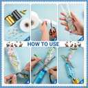 Candy Lei Poly Tubing, 3 Inch x 500 ft Clear Graduation Candy Lei Making Kit with 2 Rolls 250 yd Ribbon, Clear Shipping Poly Tubing for DIY Graduation Wreaths Packing Snacks