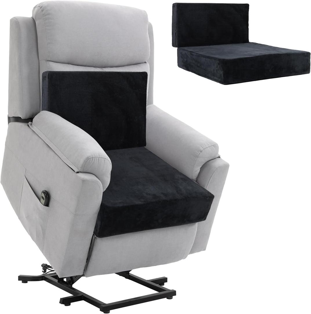 Extra Large Recliner Set Cushions for Elderly, 100% Memory Foam, 20x33 Height Couch Cushion Support, Back Support Chair Cushions, Non-Slip, Thicker and Supportive, Durable