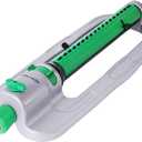 RESTMO Heavy Duty Oscillating Sprinkler with Stable Metal Base, 18 Durable Nozzles, Adjustable Flow & Width & Coverage, Lawn Sprinkler & Garden Sprinkler for Large Yard Irrigation