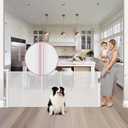 Reinforced 72" Wide Retractable Baby Gate with Rods Prevent Sagging, Retractable Dog Gate Mesh Baby Gate for Doorway, Large Baby Gate Retractable Gates for Dogs, Extra Wide Dog Gates for Stair, White