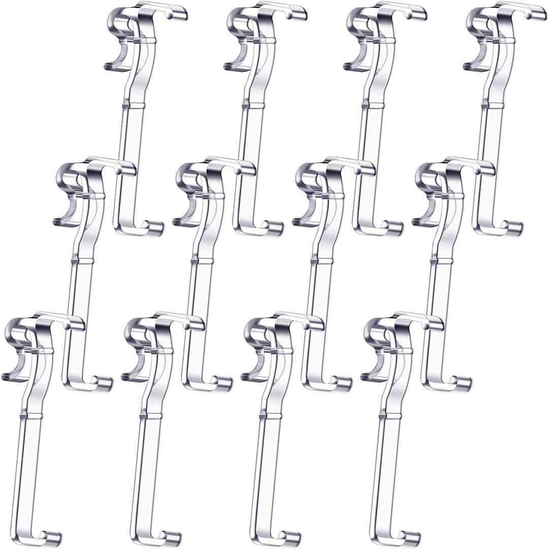 2.5 Inch Valance Clips Window Blind Clips Hidden Channel Clear Plastic Valance Retainer for Horizontal (12 Pieces)