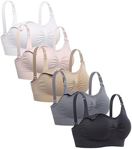 Lataly Womens Seamless Nursing Bra Sleeping Maternity Bralette for Breastfeeding Pack of 3 M