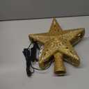 Christmas Tree Toppers Lighted with 6 Projection Modes, Christmas Star Tree Topper with Built-in LED Rotating Lights, Gold 3D Glitter Projection for Xmas Party Holiday Decorations