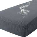 hyha Waterproof Couch Cushion Covers for Pets, Non Slip Sofa Seat Cover for Dogs Washable, Soft Thick Stretch Jacquard Fabric, Sofa Slipcovers with Elastic Bottom (1 Piece for Large, Grey)