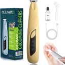 Dog Paw Trimmer with LED Light,Dog Grooming Kit & Pet Micro Precision Trimmer,Safety Electric Clipper,18 mm Widen Blade,35dB Low Noise,Cordless Hair Trimmer for Paws, Ears, Face, Rump (Yellow)