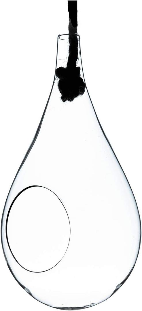 WGV Hanging Planter Terrarium, Width 6", Height 11", DIY Clear Glass Succulents Air Teardrop Floral Container (Including Rope), Candle Holder Vase for Outdoor Indoor Decor, 1 Piece WGV Hanging Planter Terrarium, Width 6", Height 11", DIY Clear Glass Succulents Air Teardrop Floral Container (Including Rope), Candle Holder Vase for Outdoor Indoor Decor, 1 Piece