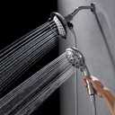 Shower Heads with Handheld Spray Combo: 7.2" Rain Shower Head & Handheld Shower Head 2-IN-1 Shower Head with 60" Rotatable Stainless Steel Hose, Shower Trim Systems (Silver)
