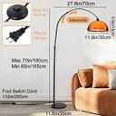 Arc Floor Lamp for Living Rooms Orange Mushroom Two-Layered 70" Modern Floor Lamp with Marble Base Arch Standing Lamp for Living Rooms, Home Offices, Dining Rooms, Bedrooms,Acrylic Lampshade