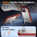 SPIDERCASE Magnetic for iPhone 16 Pro Case, with 2 Pcs [Tempered Glass Screen Protector] [ Military Grade Drop Protection] Invisible Kickstand Slim Case for iPhone 16 Pro 6.3", Red