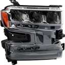 LED Headlight for Chevy Silverado 1500 LT WT 2019 2020 2021, Replace 84621851 GM2503497, Turn Signal Front Right Passenger Side, Head Light Assembly W/Bulbs