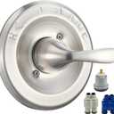 Replacement for Delta Classic 13 Series SingleFunction Trim Kit, T13020SS Brushed Nickel Shower Handle, Fit Delta Shower Valve R10000 Series (2 Style of Cartridge Included)