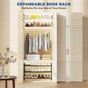 Mavivegue 18-33” Expandable Shoe Rack for Closet, 3-Tier Shoe Organizer, Adjustable Shoe Rack for Front Door Entrance, Entryway