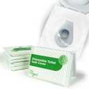 2 LAC Toilet Seat Covers Disposable Flushable (60 Pack), Portable Paper Toilet Seat Cover for Adult and Kids’ Potty Training, Travel Accessories for Public Restrooms Airplane Camping