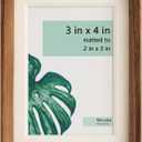 Handcrafted Solid Wood Picture Frame with Mat for Wall or Tabletop Display, Perfect for Photos and Artwork. (Walnut, 3"x4" matted to 2"x3")