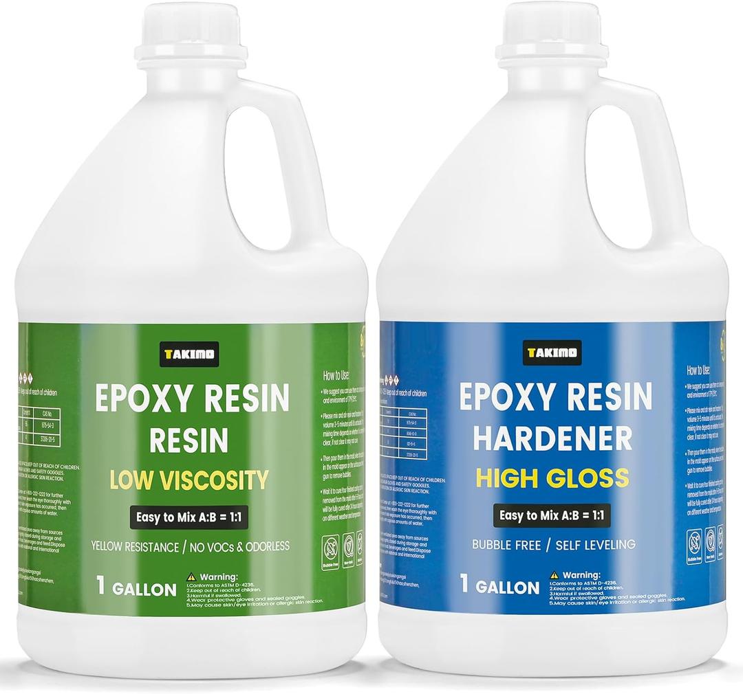 2 Gallon Crystal Clear Resin Kit,No Bubble & Not Yellowing Epoxy for Coating, Casting, Table Top,DIY, Bar Top, River Tables, Resin Art, Wood with High Gloss Finish