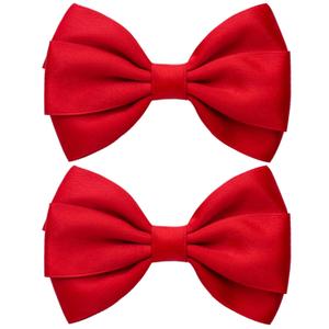 4.5 Inches Hair Bows for Girls Thick Ribbon Boutique Alligator Clips Hair Accessories for Baby Girls Toddlers Kids Teens 2 Pcs (Red)