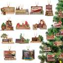 36 Pcs Christmas National Park Ornaments Wood Hanging Christmas Tree Ornaments Park Sign Holiday Ornament for Xmas Tree Shelf Table Decoration