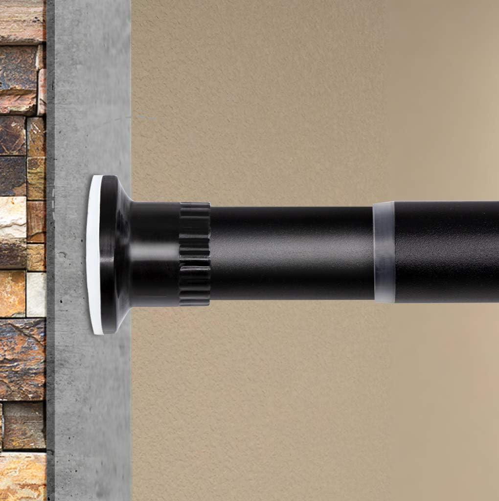 ASHLEYRIVER Room Divider Tension Curtain Rod,Adjustable Window Curtain Rod,No Drilling,Very Secure,Long Tension Rod-83-122 Inch,Black (83-122Inch)