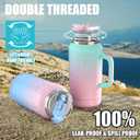 Hydraful 64 oz Tumbler with Handle and Straw - 100% Leak-Proof - Insulated Cup Reusable Stainless Steel Large Water Bottle Travel Mug for Gym, Hiking, and Camping - Gifts for Women Men Him Her