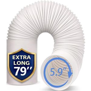 Jin&Bao 5.9" (6") Diameter AC Hose, 78.7" Length Portable Air Conditioner Exhaust Hose, Clockwise Thread, Universal Replacement