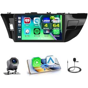 Fuluku 4+64GB Android 15 Car Stereo for Toyota Corolla 2014-2017 Wireless Carplay Android Auto, 10.1 Inch Incell Touch Screen Car Stereo with GPS, Backup Camera, Bluetooth, FM/RDS, EQ, WiFi, SWC