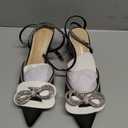 DREAM PAIRS Kitten Heels Rhinestone Bow Ankle Strap Stiletto Pointed Closed Toe Heels for Women Pumps Wedding Bridal Party Dress Shoes. 8.5