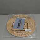 Dandat 100 Pcs Disposable Printed Woven Paper Placemats Bulk 11 Inch Round Wicker Printed Chargers Place Mat Farmhouse Braided Rattan Tablemats for Wedding Dinner Party(Light Brown)