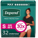 Depend Fresh Protection Adult Diapers, Incontinence & Postpartum Bladder Leak Underwear for Women, Disposable, Maximum, Small, Blush, 32 Count