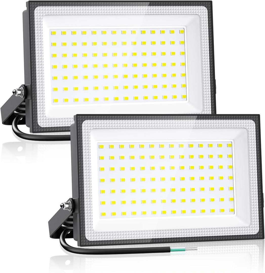 Onforu 120W LED Flood Light Outdoor, 12000LM Security Lights, IP66 Waterproof Outdoor LED Lights, 6500K Daylight White Floodlight for Garage Yard Garden Stadium Playground Arena (2 Pack)