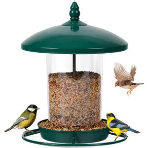 Metal Bird Feeder for Outdoors Hanging,3.0LB Seed Feeder,Easy to Fill & Clean,360 Feeding,Weatherproof Roof for Gardens and Wild Birds,Green (Green) Metal Bird Feeder for Outdoors Hanging,3.0LB Seed Feeder,Easy to Fill & Clean,360 Feeding,Weatherproof Roof for Gardens and Wild Birds,Green (Green)
