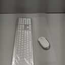 Wireless Keyboard and Mouse Combo - Full Size Slim Thin Wireless Keyboard Mouse with Numeric Keypad 2.4G Stable Connection Adjustable DPI (White & Silver)