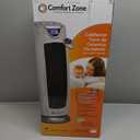 Comfort Zone 1500W Oscillating Ceramic Tower Space Heater – Portable Electric Heater, Digital Display, Remote Control, 80° Oscillation & 12H Timer – Tip-Over & Overheat Protection for Home & Bedroom