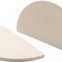 BBQ Future 19.8 Inch Half-Moon Ceramic Heat Deflector Plates for Kamado Joe Big Joe I, II & III, 2-Pack, White