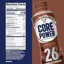 Core Power Protein Shake, Chocolate, 26g Bottle, 14oz, 12 Pack, Best By: SEP 06 2026