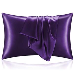 BEDELITE Satin Pillowcase for Hair and Skin, Super Soft and Cooling Similar to Silk Pillow Cases 2 Pack with Envelope Closure, Gift for Women Men(20"x30" Queen Size, Plum Purple)