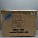 FDW Criss Cross Chair Armless Cross Legged Office Desk Chair Adjustable Swivel Ergonomic Desk Chair No Wheels U Shaped Backrest with Wide Seat Native Sponge Computer Task Vanity Chair for Home Office (Beige)