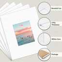 Golden State Art, Pack of 5, Pre-Cut 16x20 Picture Mats Bevel Edge 7.5x9.5 Opening for 8x10 Photos, White