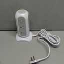 15 ft Extension Cord Tower Power Strip, 11 Outlets 3 USB(1 USB-C) Chargers, TESSAN Surge Protector with Multi Plug Outlet, 1050J Protection, Office Supplies, Desk Accessories, School Dorm Essential (White)