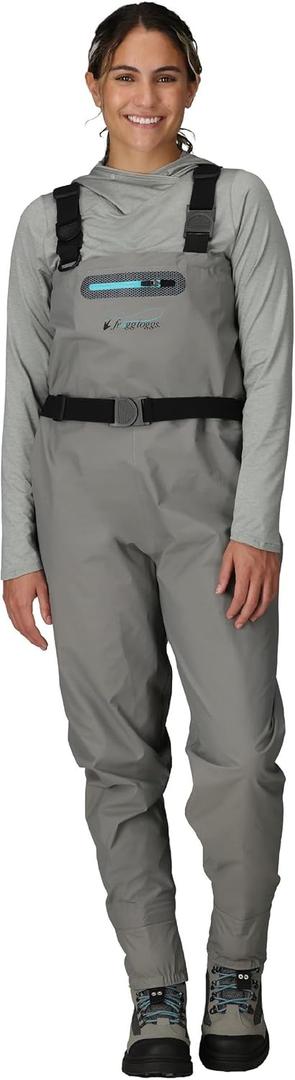 FROGG TOGGS Women's Waterproof Canyon Fishing Stockingfoot Chest Wader for Fishing (Medium, Gray)