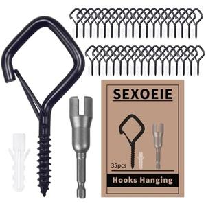 Amazon.com: Sexoeie 35 PCS Eye Screw Hooks for Hanging Heavy Duty with Safety Buckle.Metal Ceiling Hooks for Hanging Plants,Cup,Wind Chime,Bird Feeders,Christmas String Lights at Indoor&Outdoor,2.36 Inches Black : Industrial & Scientific