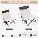 2 Pack Beach Chairs Oversized High Back Beach Reclining Chair with Adjustable Backrest Low Folding Camping Chairs for Beach, Lawn, Outdoor, Standard
