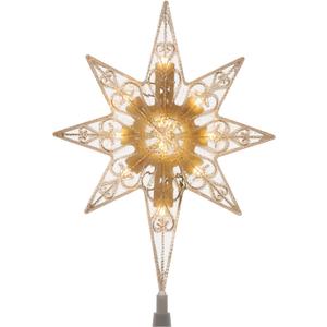 National Tree 11 Inch Bethlehem Star Tree Topper with 10 Warm White LED Bulbs (TA21-11LSW-1)